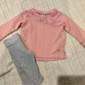 Puma Pink Long Sleeve Kids Sweatshirt and Leggings Set